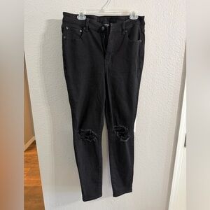 American Eagle Outfitters Black Ripped Skinny Jeans